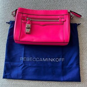 Hot pink leather Cross body purse